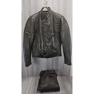 Vintage Harley Davidson-Hein Gericke Leather Motorcycle Jacket Pants Suit Men 38